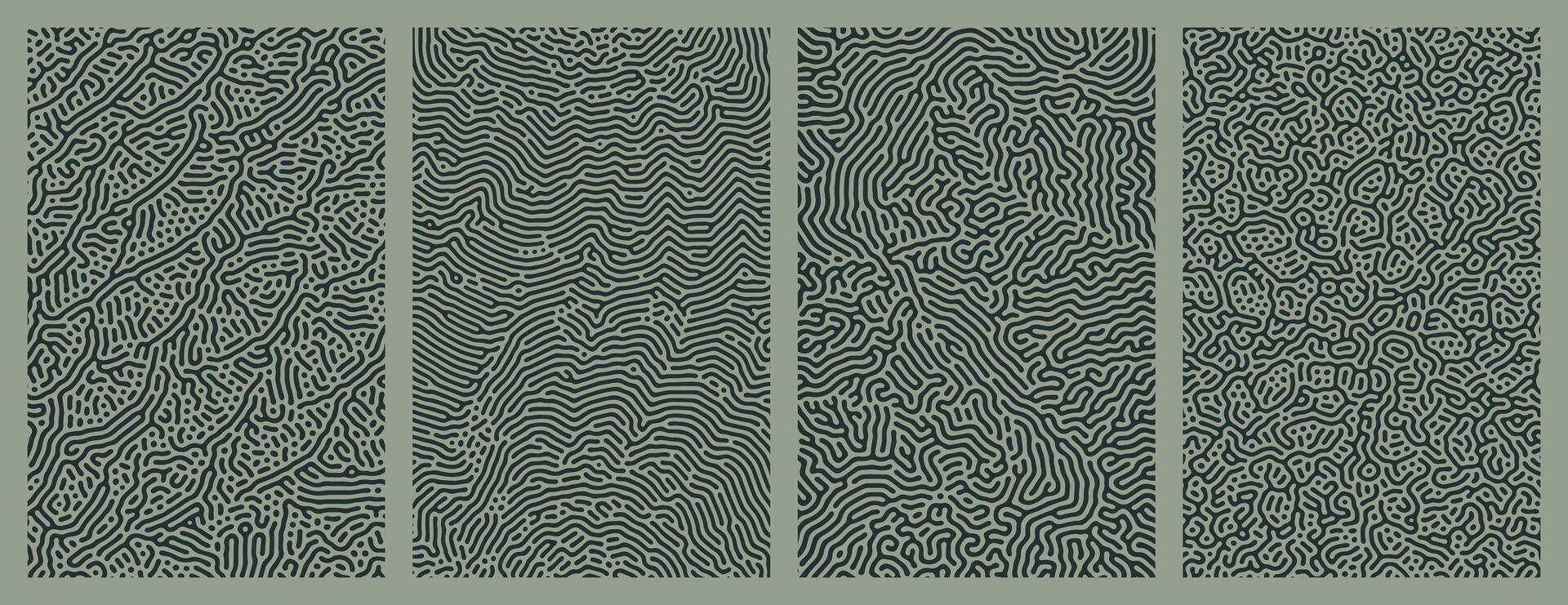 set green organic turing abstract lines pattern background. pack collection design vector