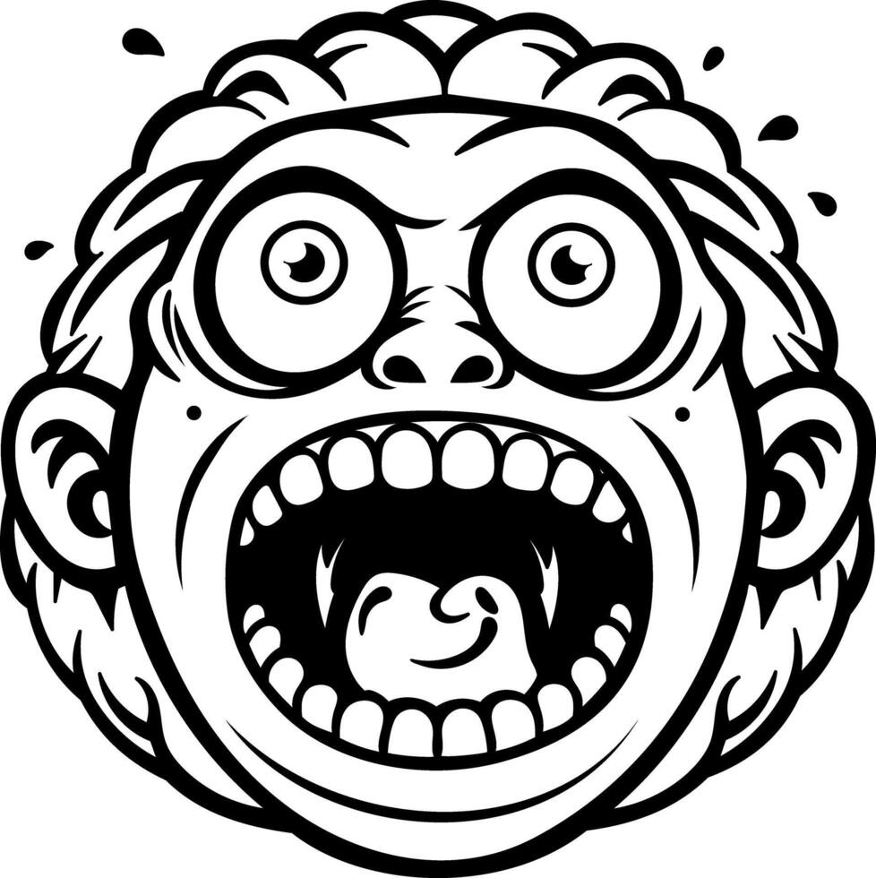 A glyph sticker of cringe character vector