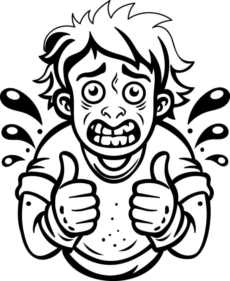 Awkwardness sticker in glyph style vector