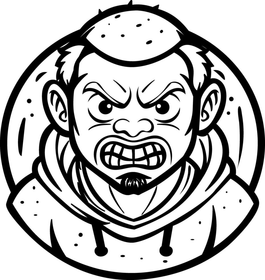 A glyph style sticker of furious man vector