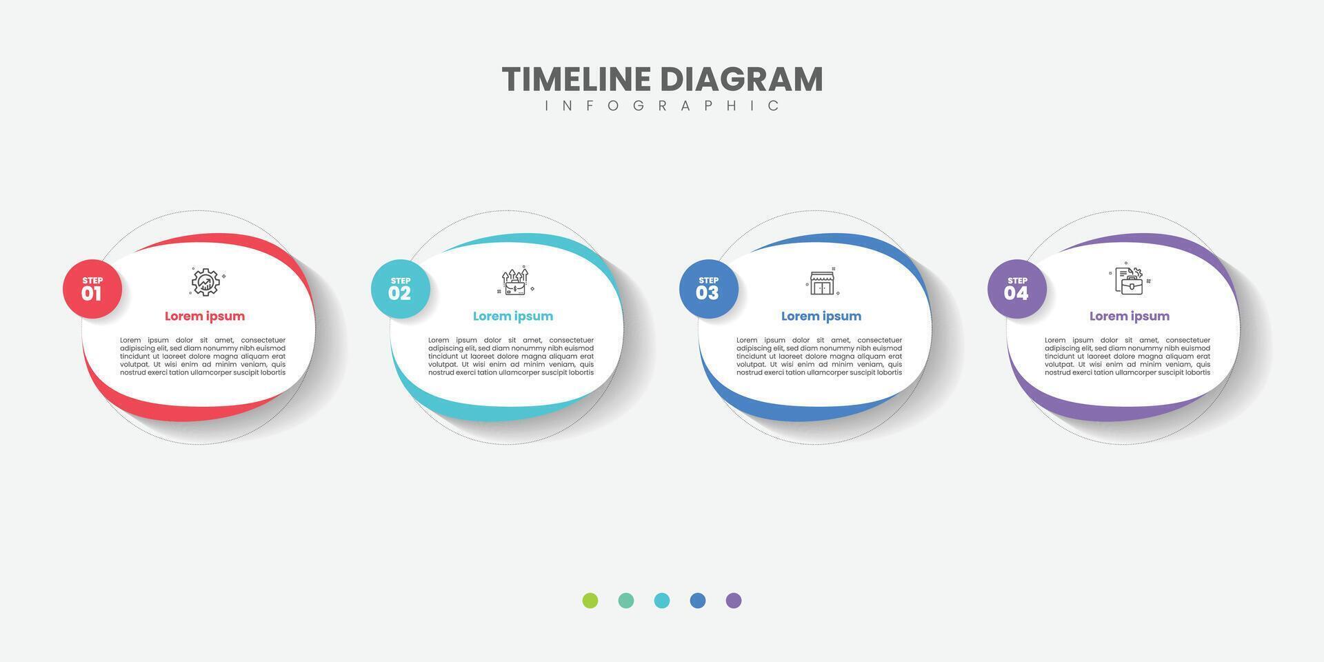 journey Business infographic template with 4 options, steps, process chart. Can be used for workflow layout, diagram, annual report, web design vector