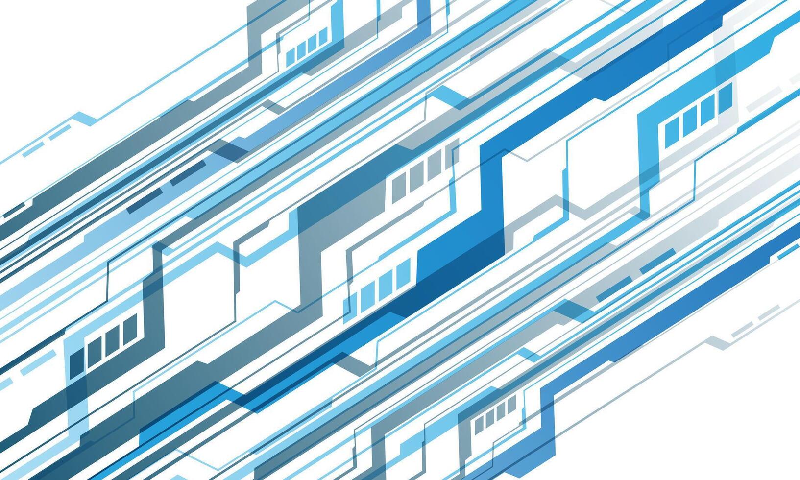 Abstract blue grey circuit lines technology connected electronics elements computer design modern futuristic on white background vector