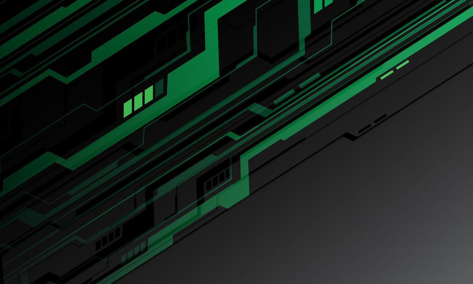 Abstract green circuit lines technology connected electronics elements computer design modern futuristic on grey background vector