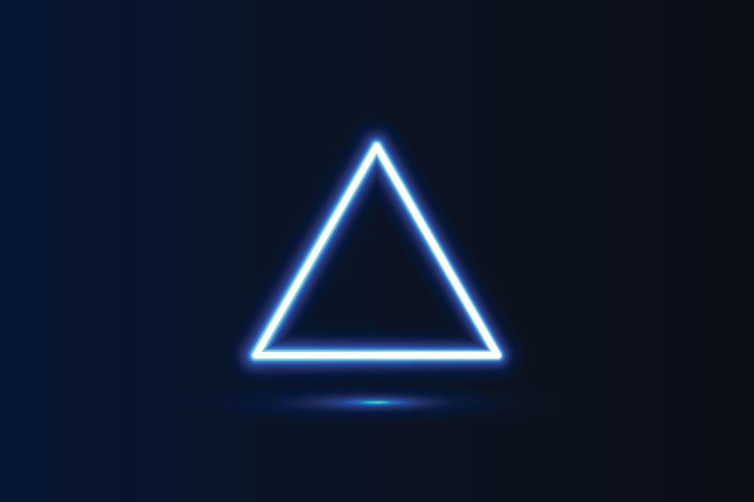 Neon Glow blue light light geometric shape triangle and shadow vector