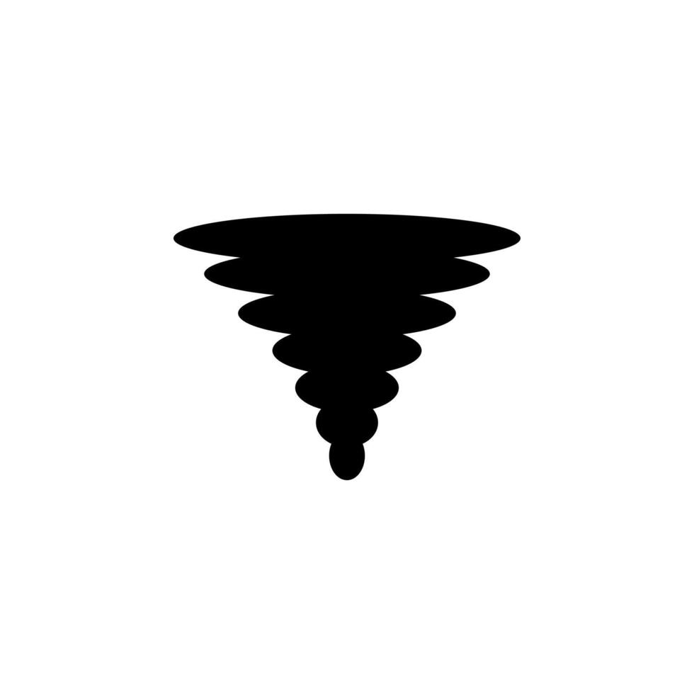 A black and white icon of a tornado vector