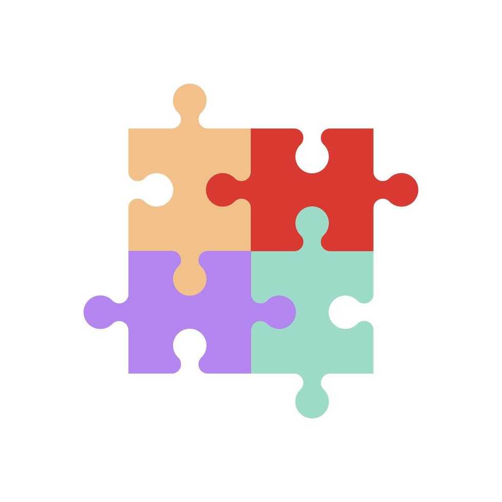 colorful puzzle pieces vector