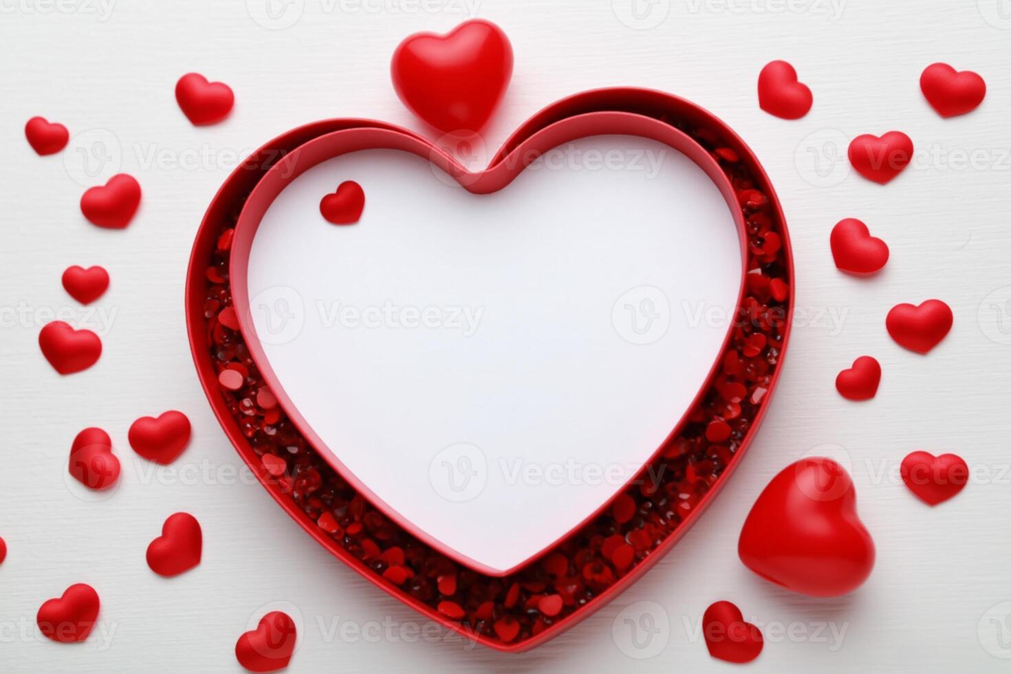 Romantic Image with Decorations and Empty Canvas photo