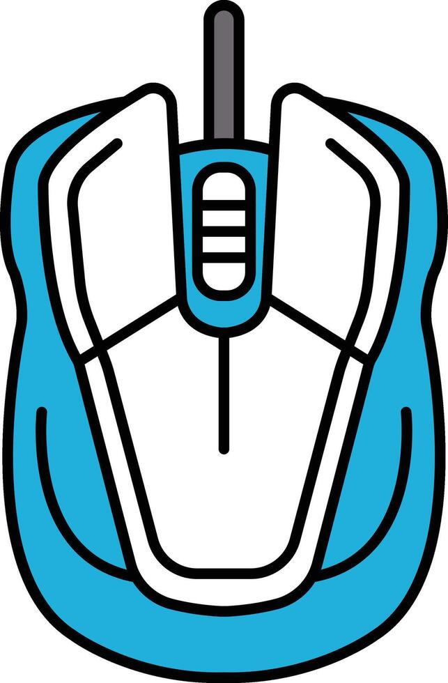 A blue and white mouse with a white handle vector