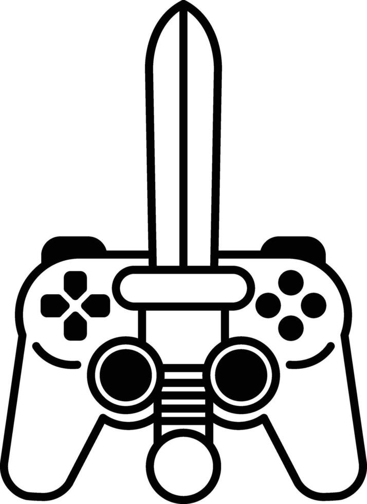 game controller with a sword on top of it vector