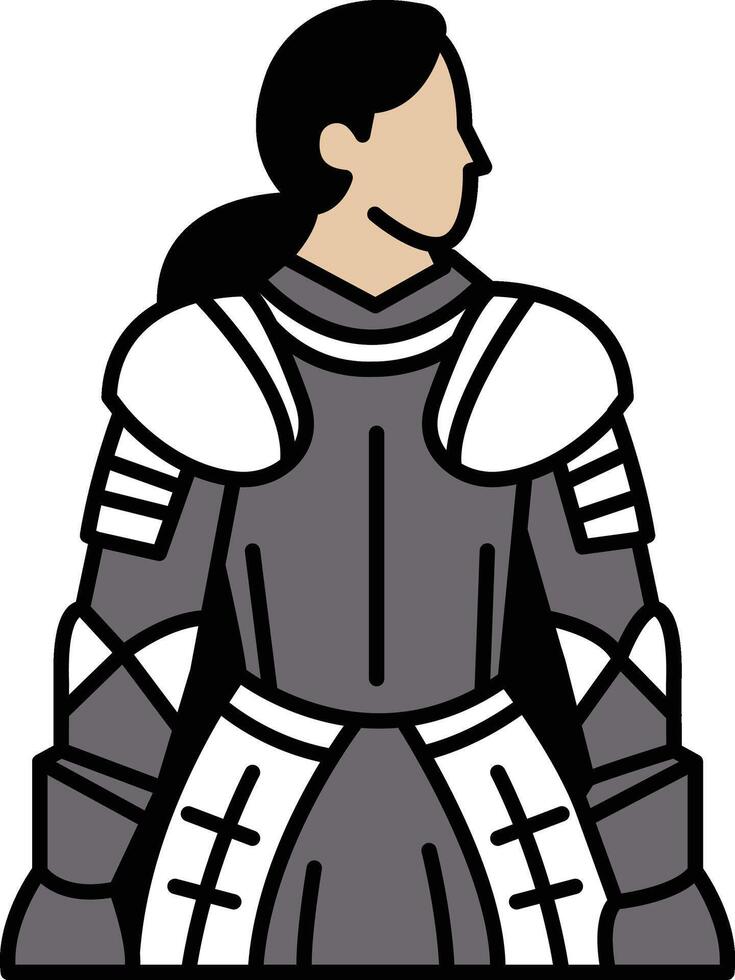 The image is a stylized drawing of a knight or warrior vector