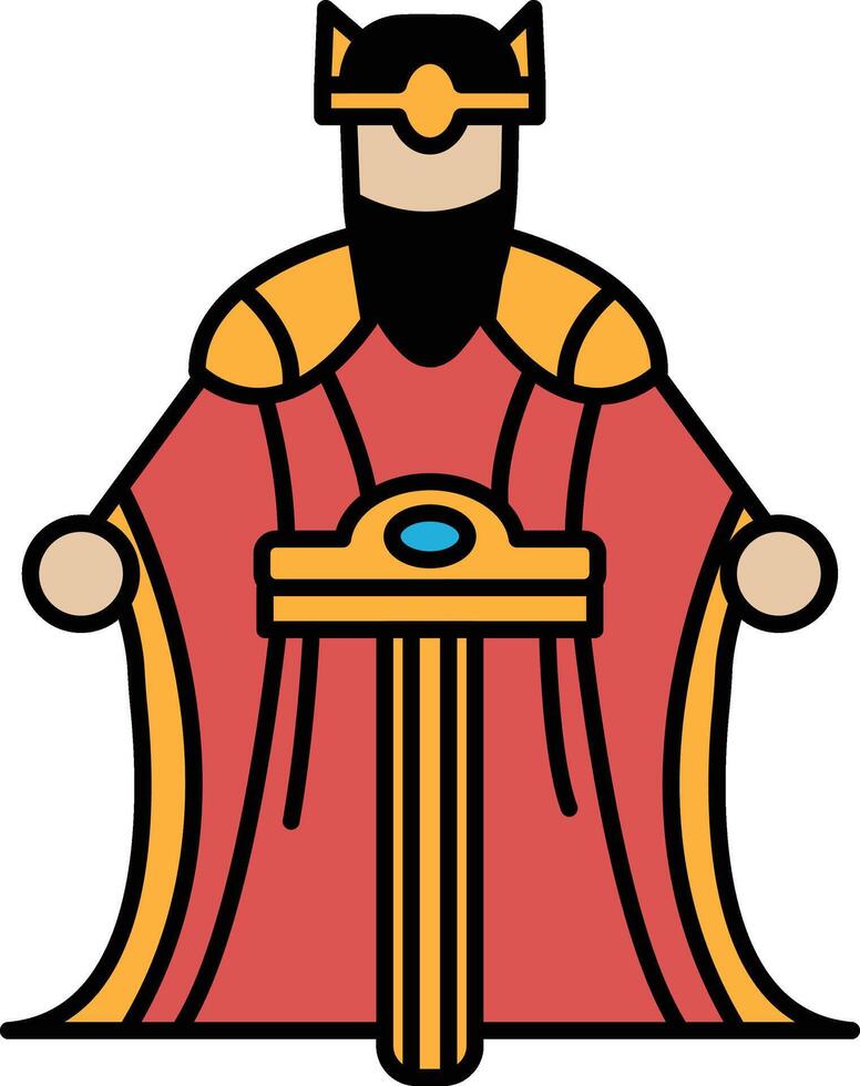 A man in a red robe holding a sword vector
