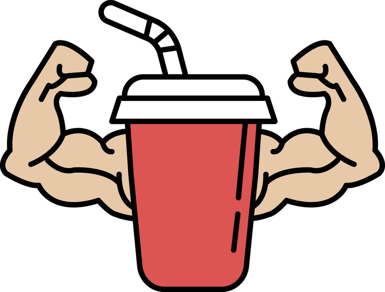 cartoon of a man with a cup and a straw in his hand vector