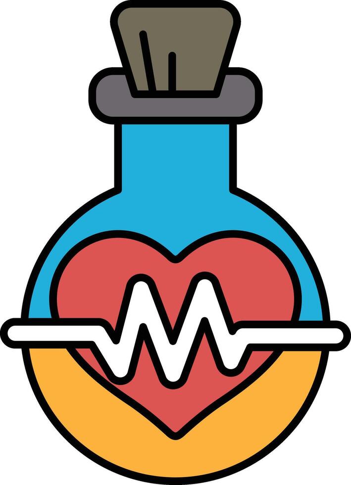 a cartoonish bottle with a heart on it vector