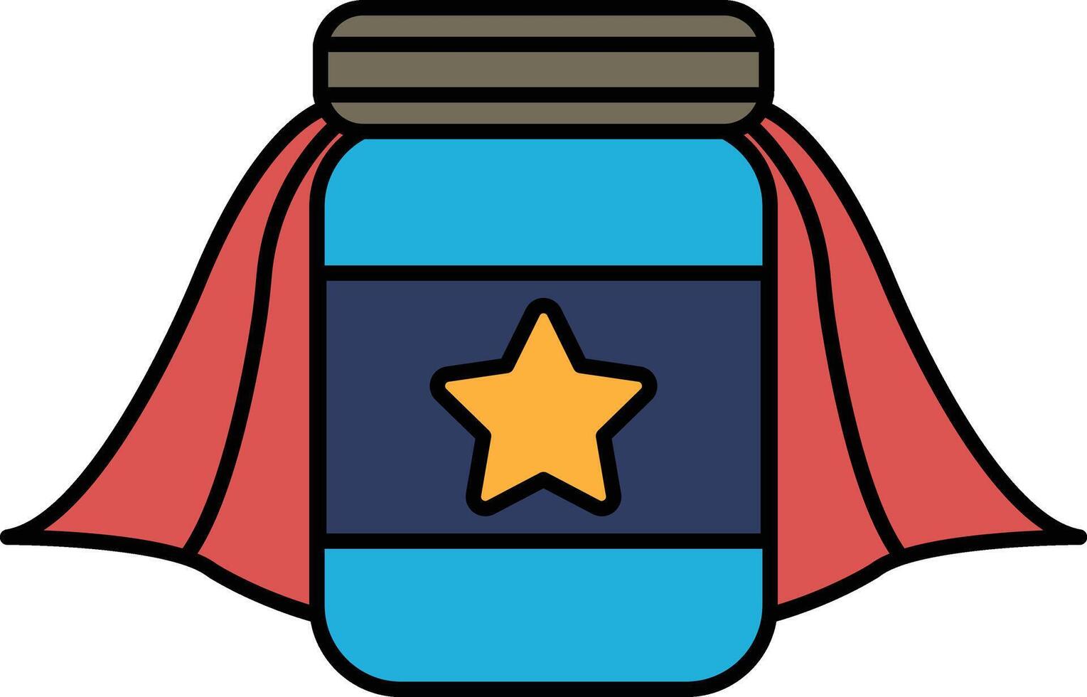a jar with a lid and a cape on it vector
