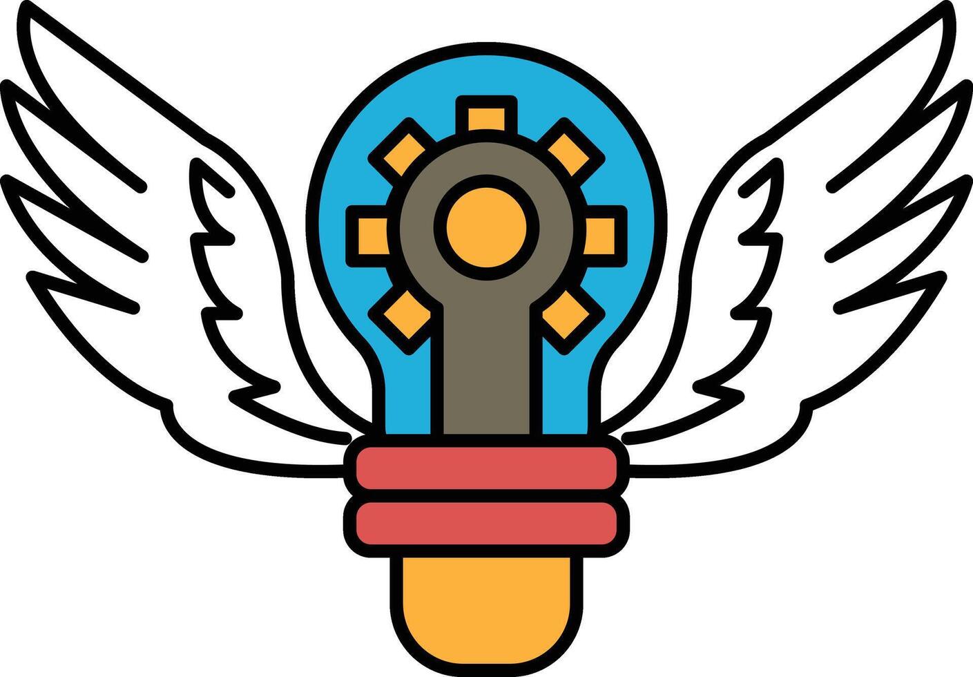 A light bulb with a gear on top of it vector