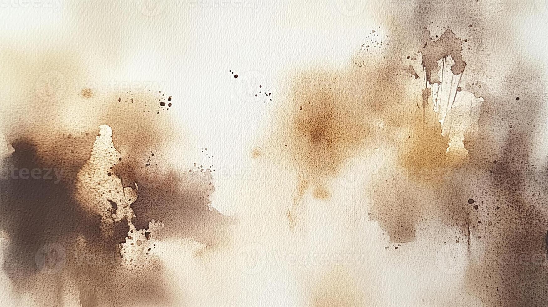 Abstract Brown Watercolor Ink Splatter on Textured Paper photo