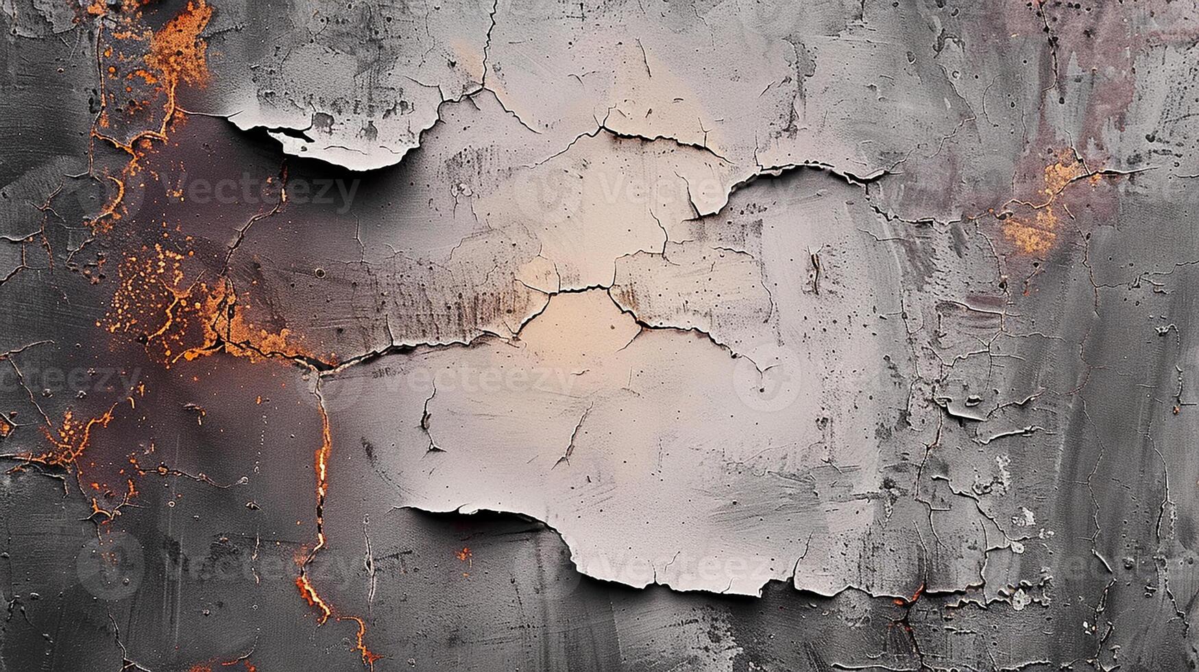 Peeling Paint and Rusty Cracked Surface. Grunge Texture Background photo