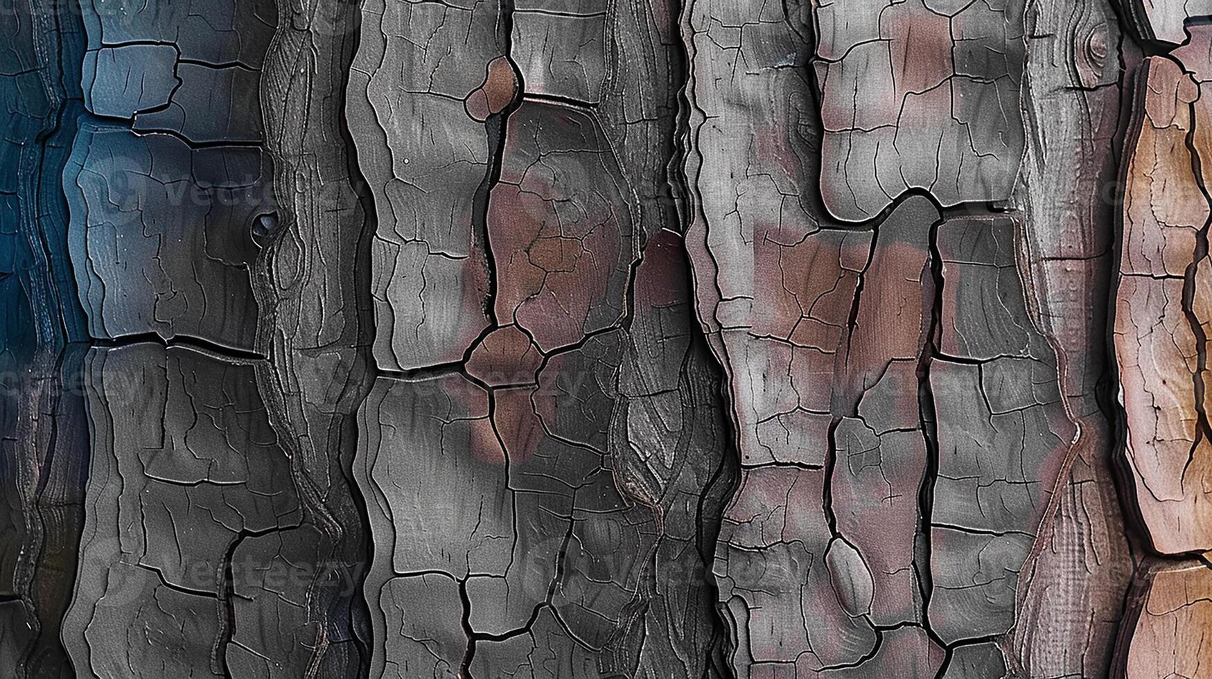 Burnt Tree Bark Texture with Cracks and Natural Patterns in High Detail photo