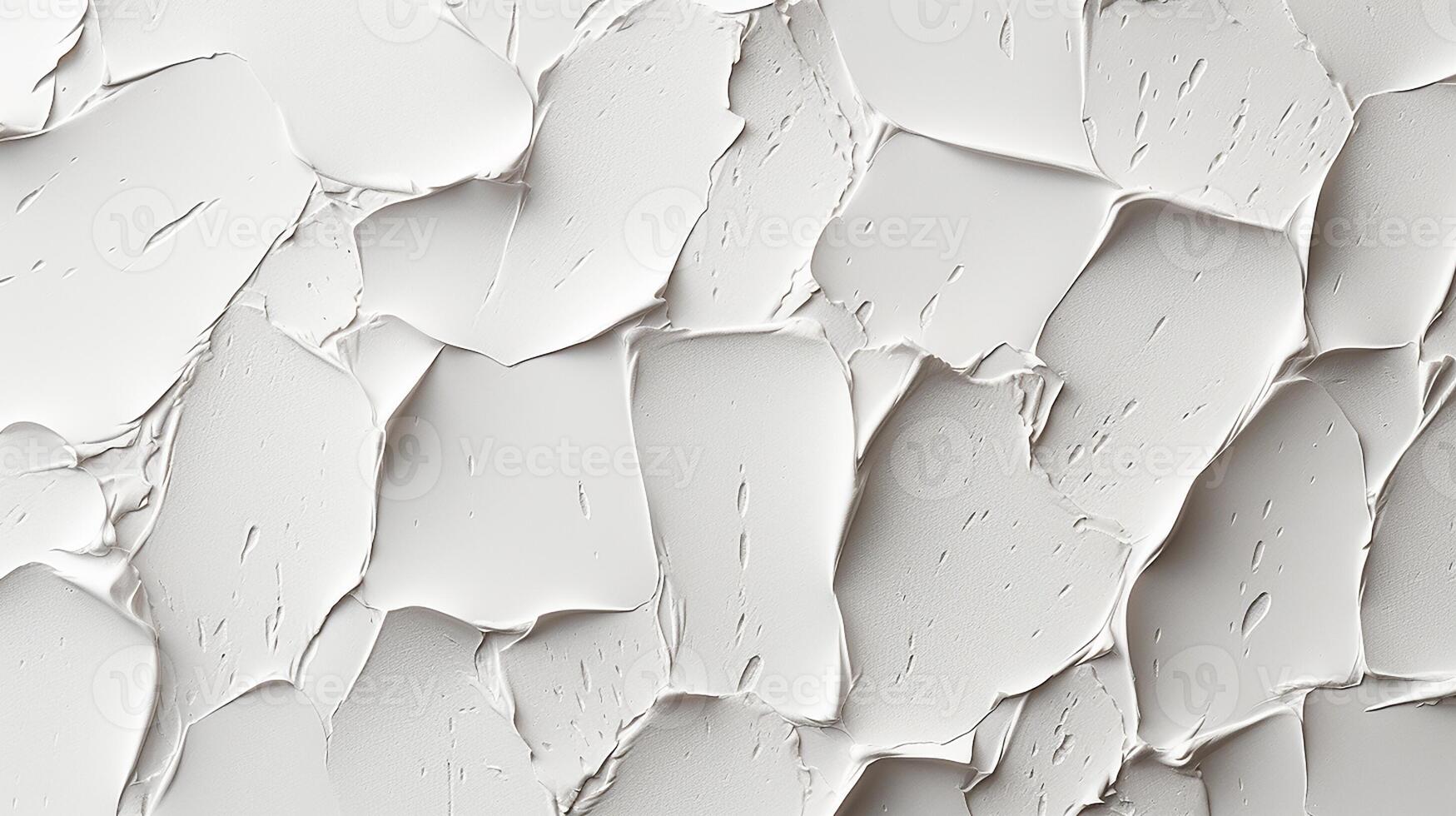 Close-Up of White Textured Surface with Thick Paint Strokes photo