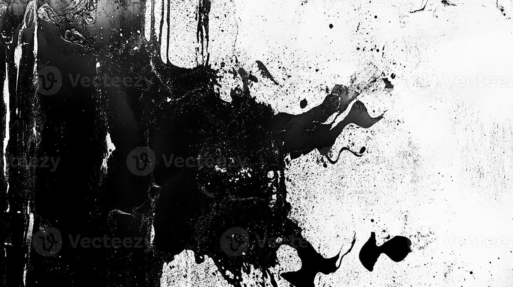 Abstract Black and White Paint Splatter Texture Background photo