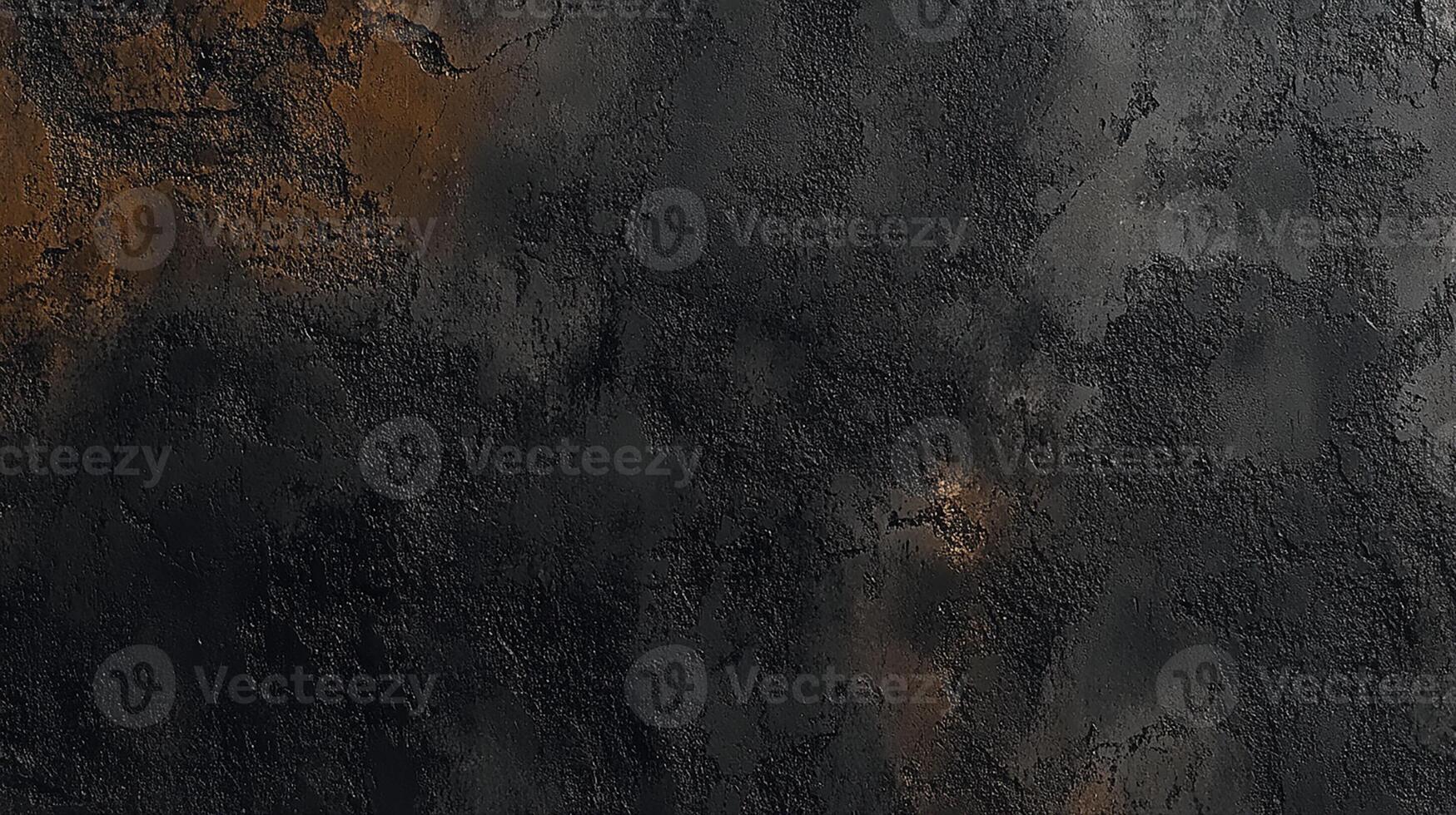 Dark Grunge Textured Wall with Black and Rusty Abstract Surface photo