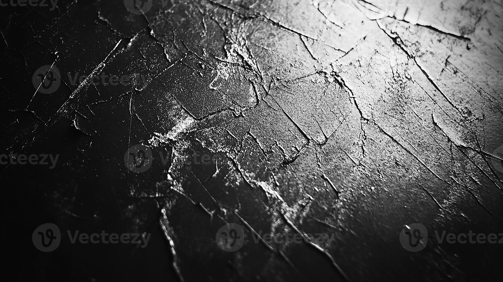 Abstract Black Cracked Texture with Glossy Surface for Modern Design photo