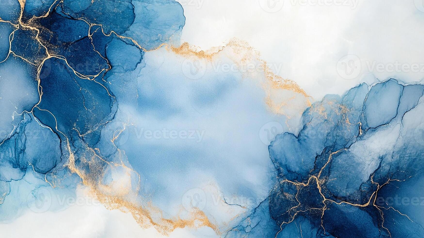 Blue and Gold vanish Marble Texture photo