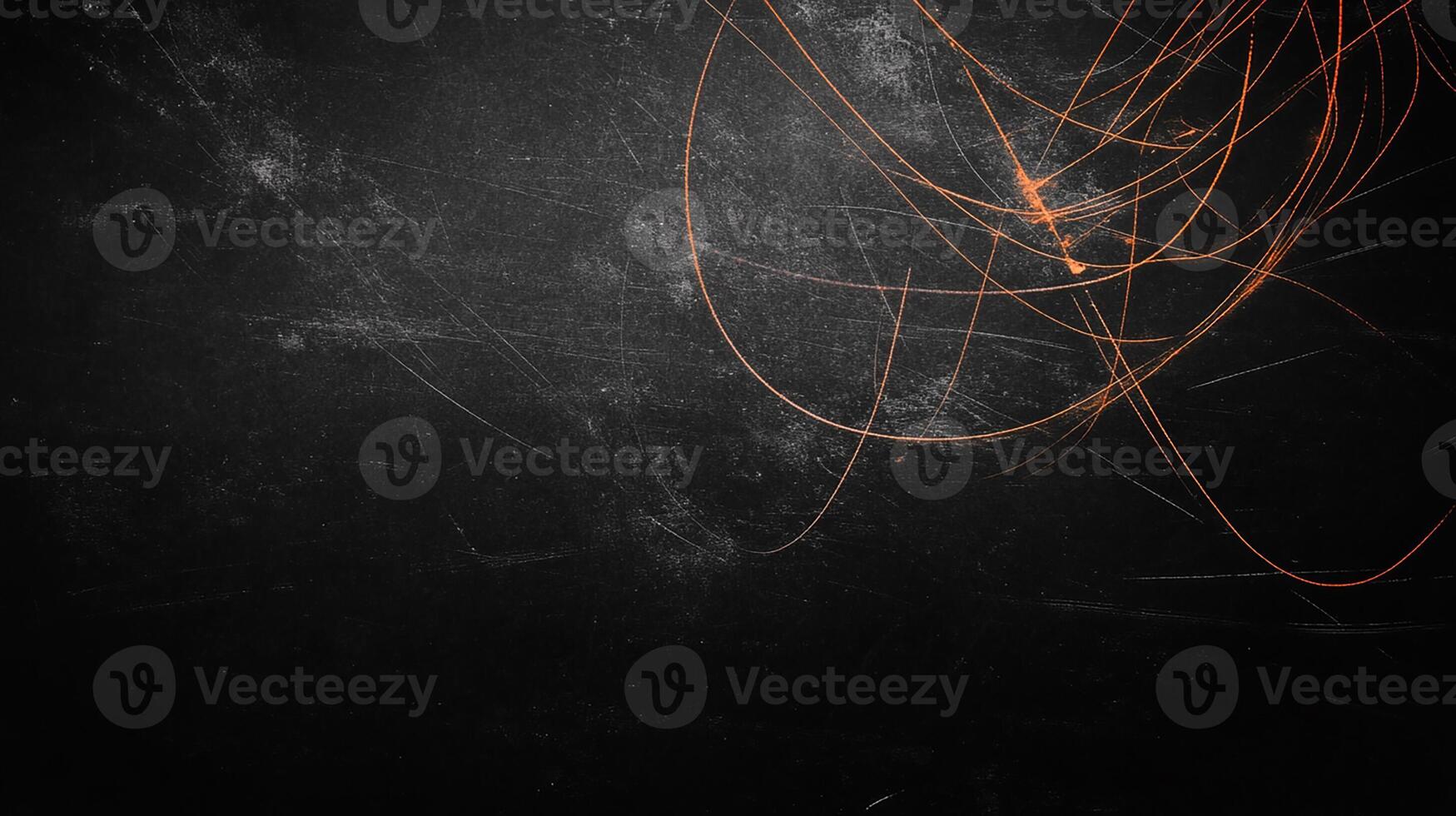 Dark Scratched Texture Background with Abstract Orange Light Streaks photo
