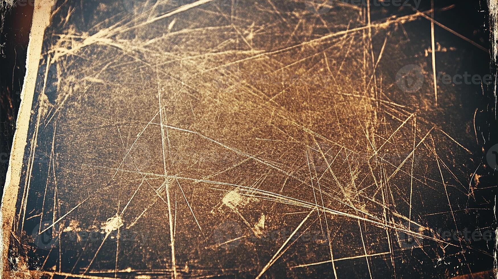 Scratched Grunge Texture Background in Gold and Black photo