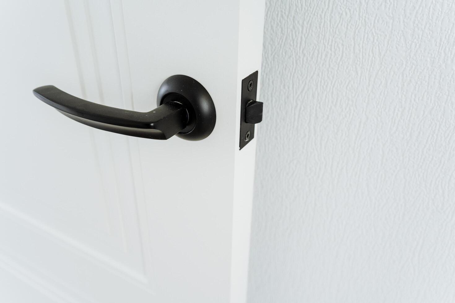 black handle on a white door photo