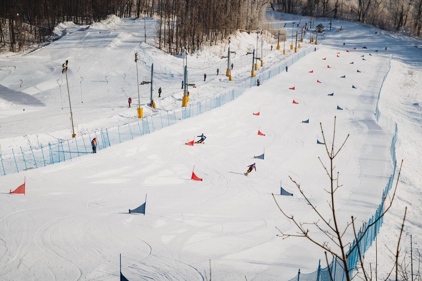 Experience an exhilarating ski racing course in a stunning winter wonderland, offering unforgettable, adrenalinefueled fun and highaltitude adventure for all photo