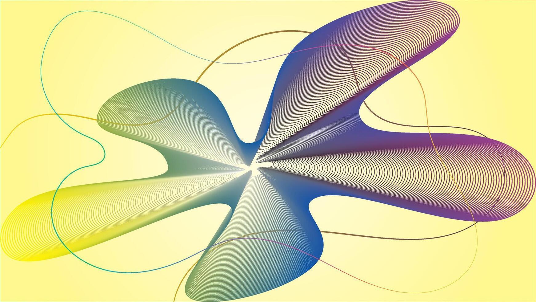 Abstract glowing wave lines on gradient color background. Dynamic wave pattern. Modern flowing wavy lines. Futuristic technology concept. vector