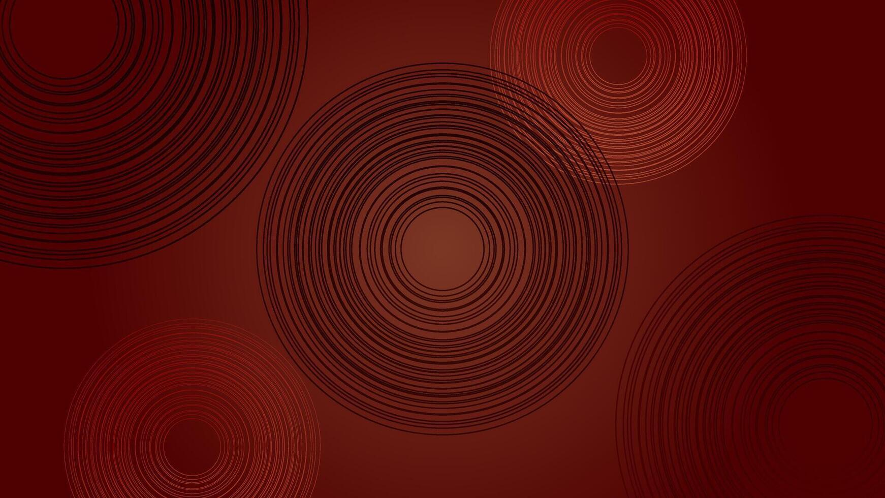 red gradient abstract minimalist background with circle lines pattern. vector