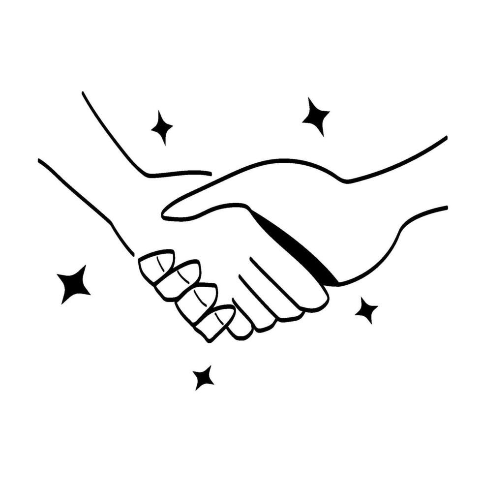 two hands make a business deal vector