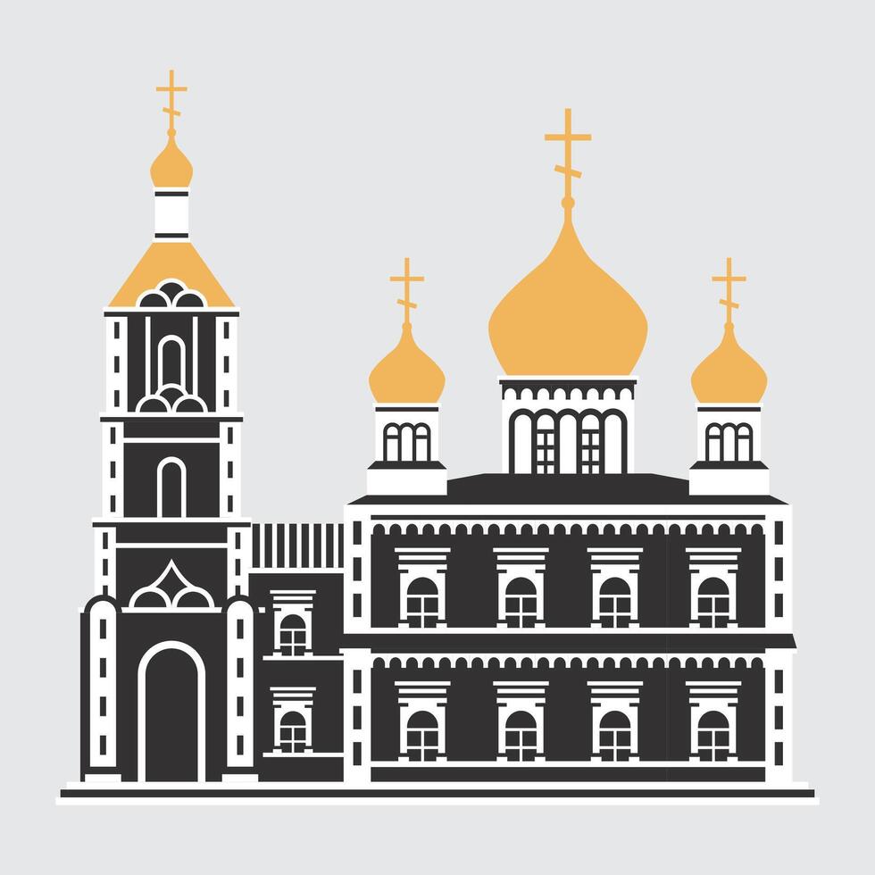 Church. Orthodox. Facade of a religious building. Russian architecture. vector