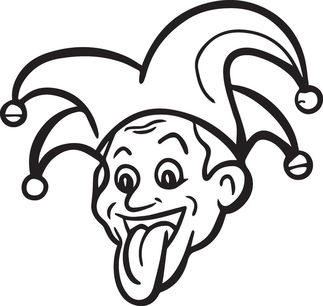 a cartoon jester with his tongue out vector