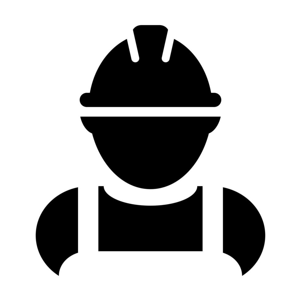 Construction worker icon Person profile avatar with helmet and jacket for graphic design, logo, web site, social media, mobile app, ui illustration.. vector