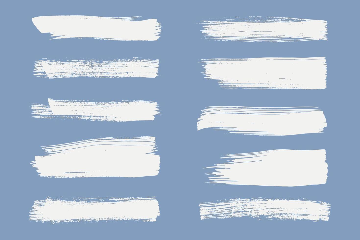 White thick grunge brush strokes, underline and highlight brush textures for posters, presentations, ads vector