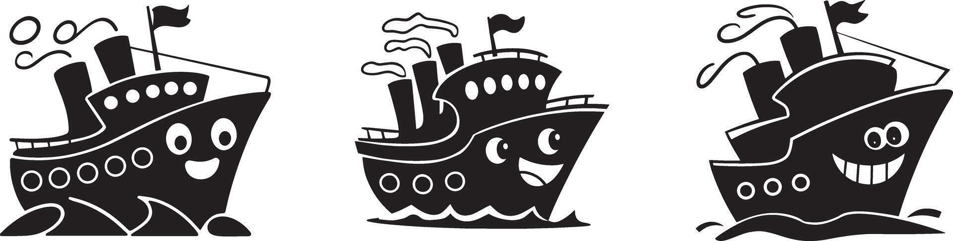 Ship Illustration Set for Kids vector