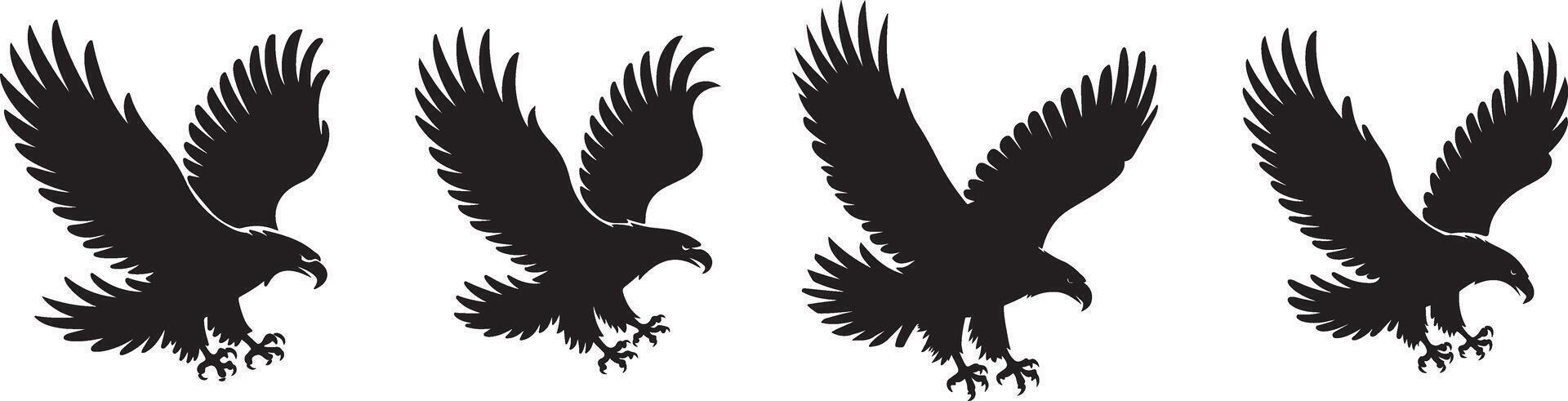Majestic Eagle in Flight Silhouette Illustration vector