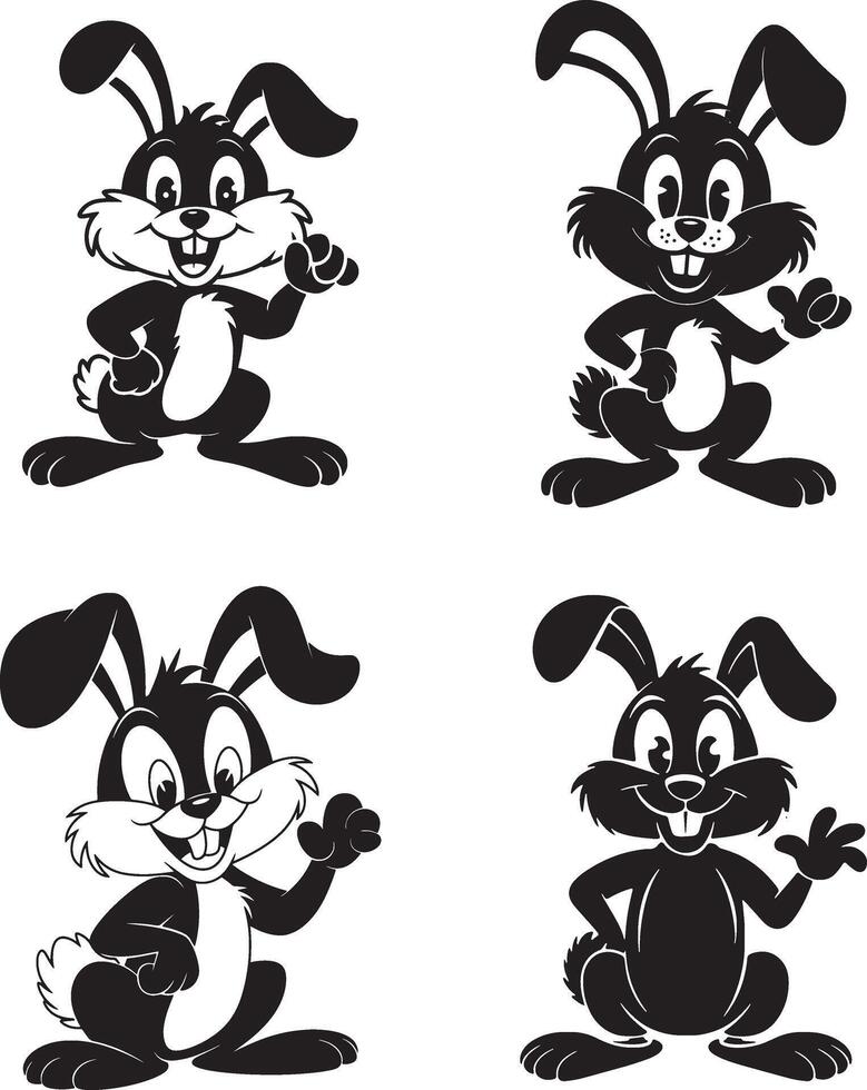 Bunny Rabbit Illustration Set for Kids vector