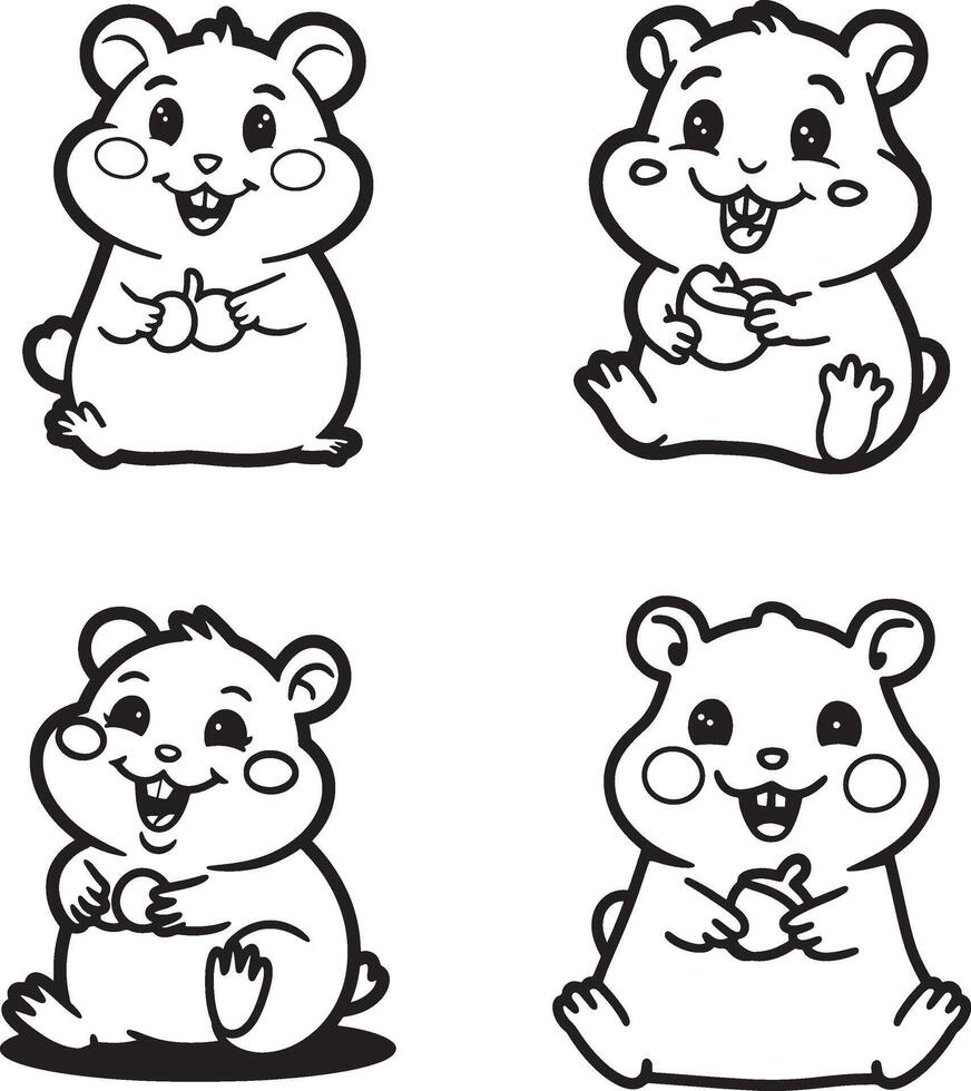 Hamster Illustration Set for Kids vector