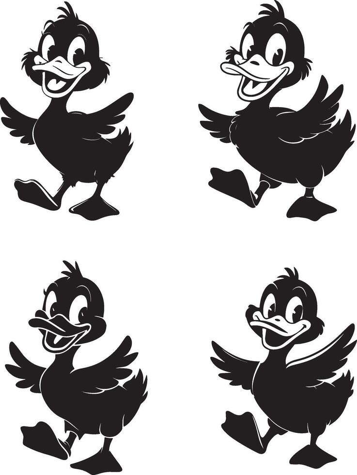 Duck Illustration Set for Kids vector