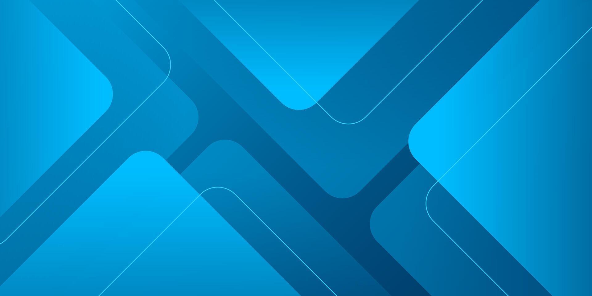 Blue background with trendy abstract geometric shapes vector