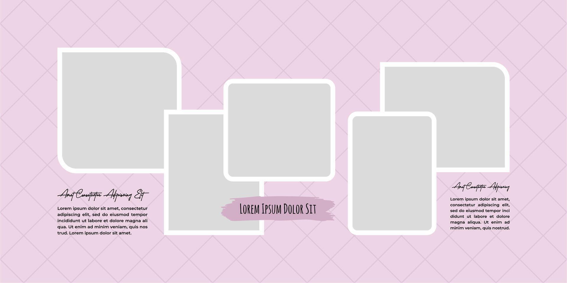 picture collage photo frames set text space vector
