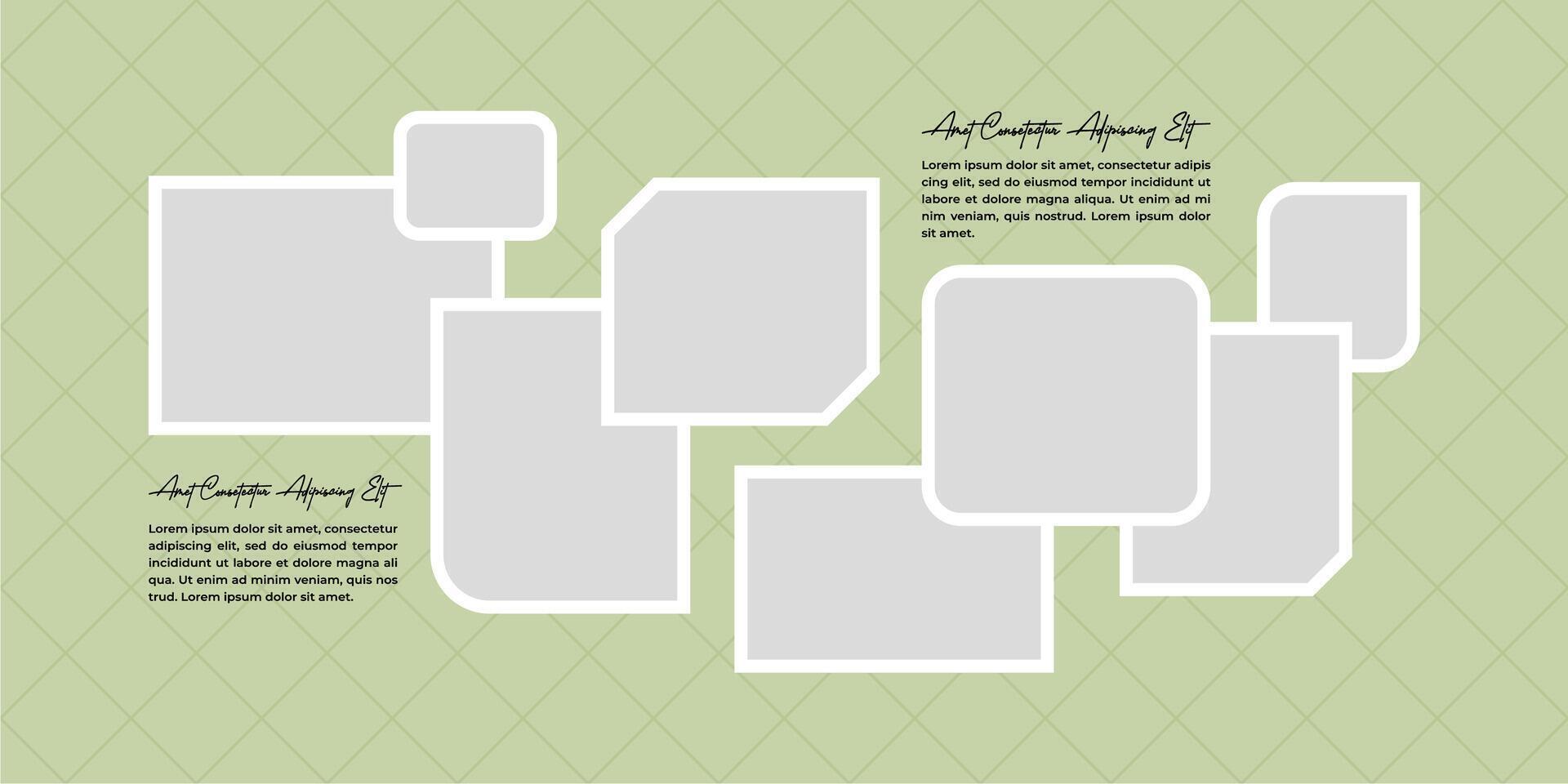 Design Pictures or photos frame collage, page grid layout abstract photo frames vector
