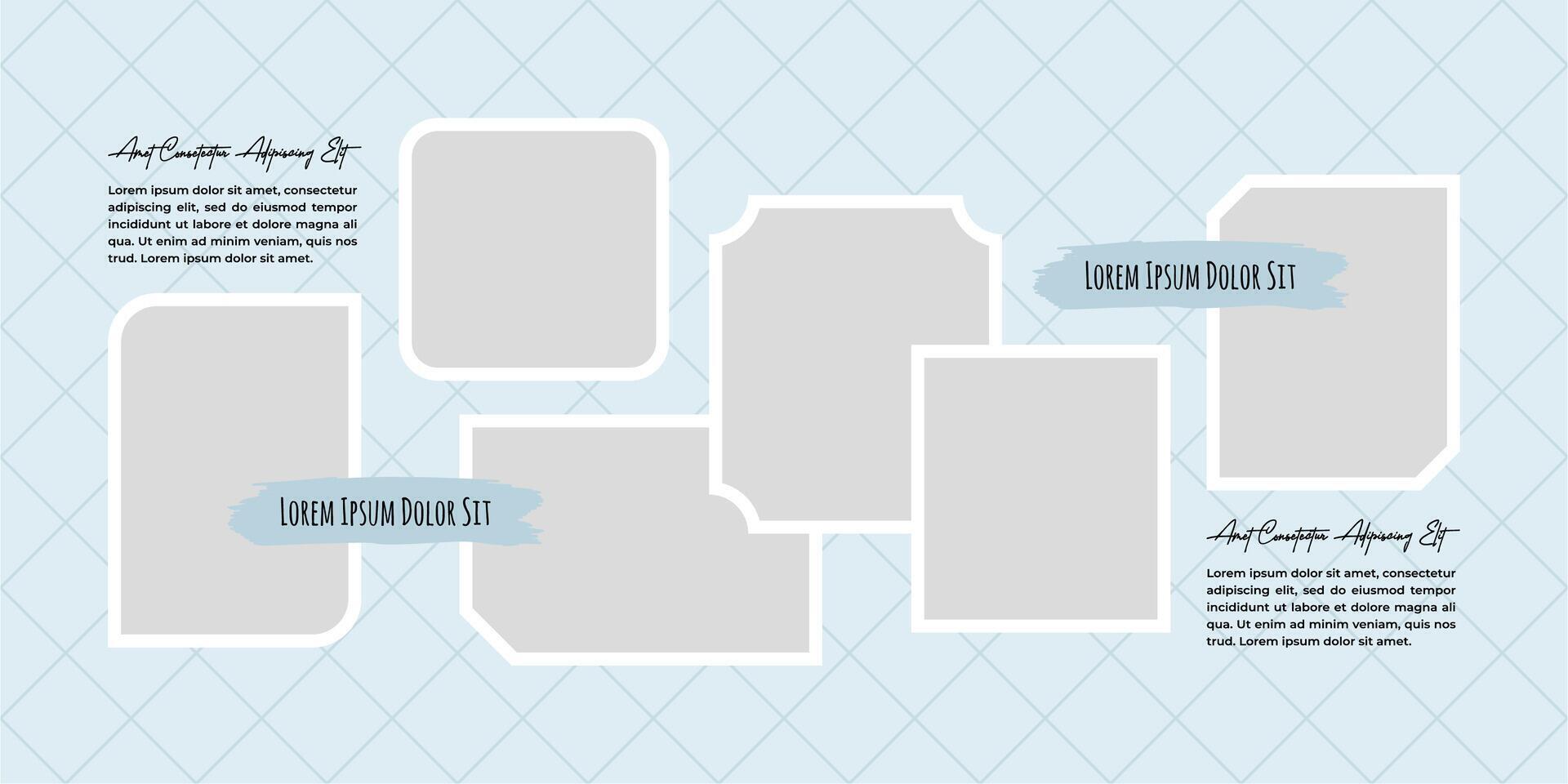 Picture Moodboard photo collage Design template vector