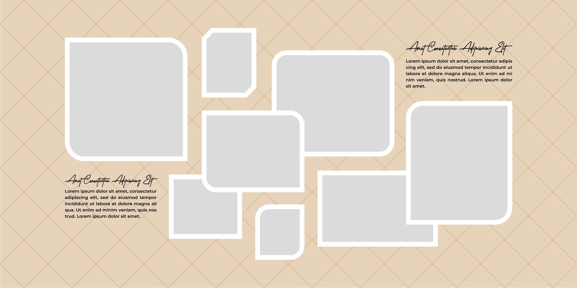 Design Template Picture page grid layout abstract photo frames vector