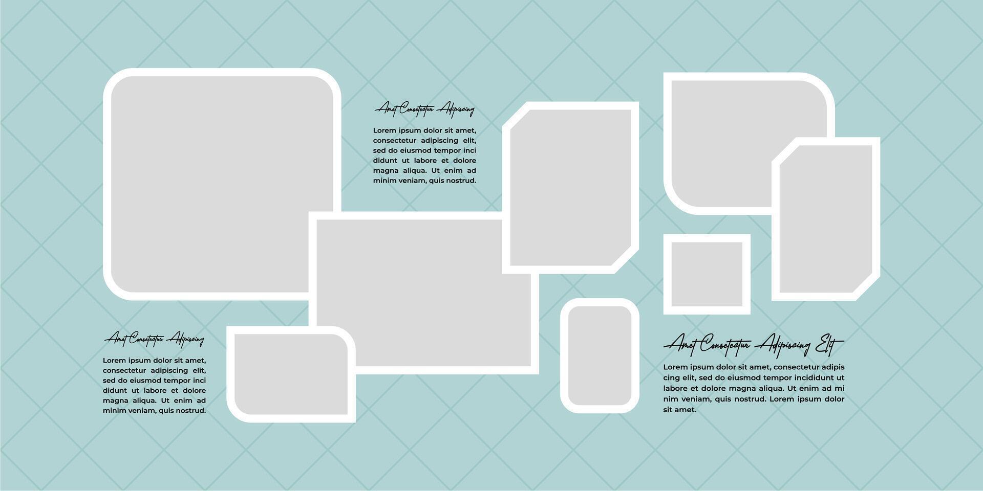 Picture grid layout abstract photo frames design vector