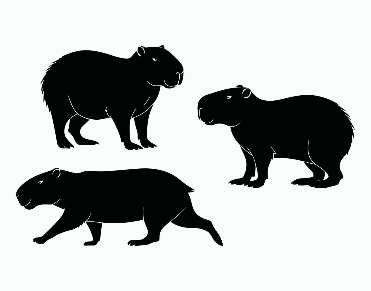 Capybara Silhouette Minimalist Template vector